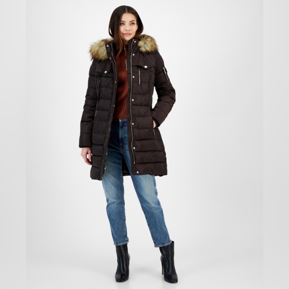 New Michael Kors Faux Fur Winter Down Coat